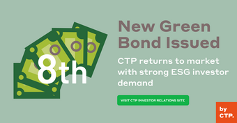 CTP, cel mai mare emitent de obligațiuni verzi din sectorul imobiliar european în 2021, revine pe piață cu o cerere puternică din partea investitorilor ESG pentru o nouă tranșă de 700 de milioane de euro