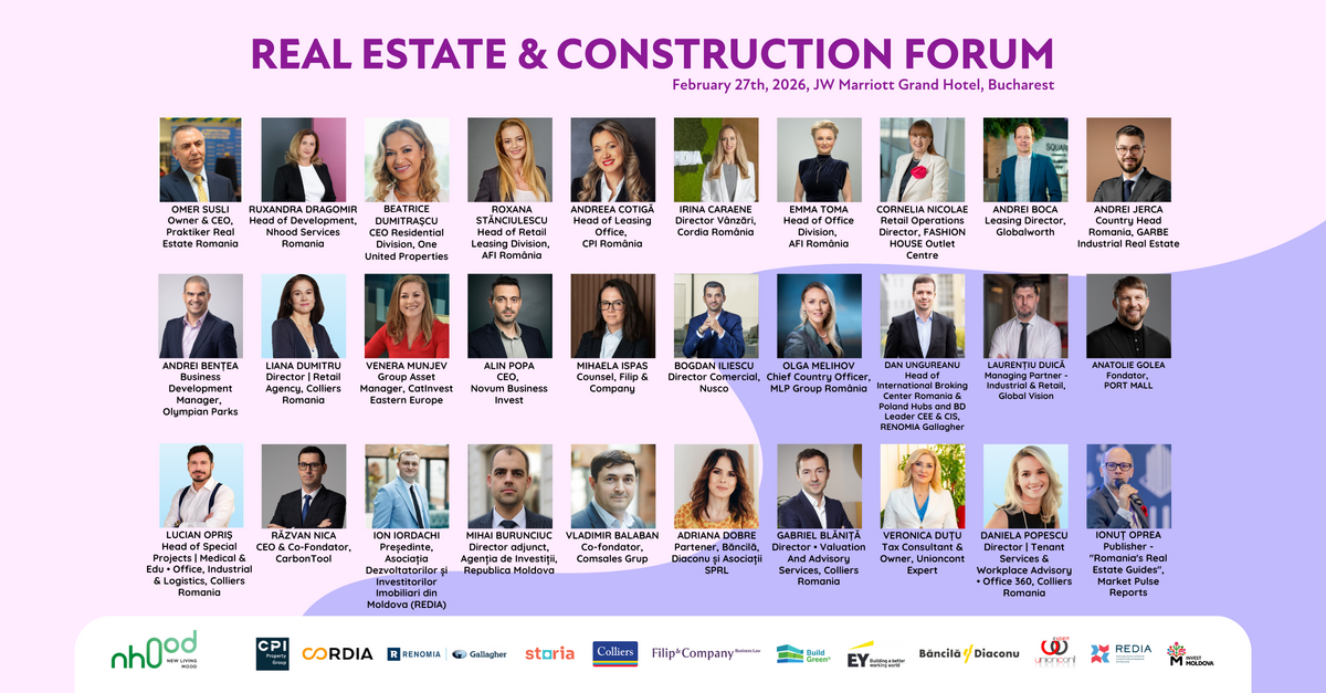 Real Estate & Construction Forum 2026: Perspectivele pieței imobiliare din România și Republica Moldova
